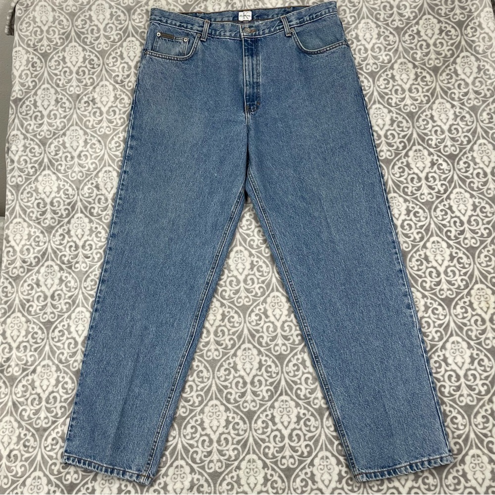 vintage calvin klein jeans men 38x32 baggy y2k union made 5 pocket made in usa